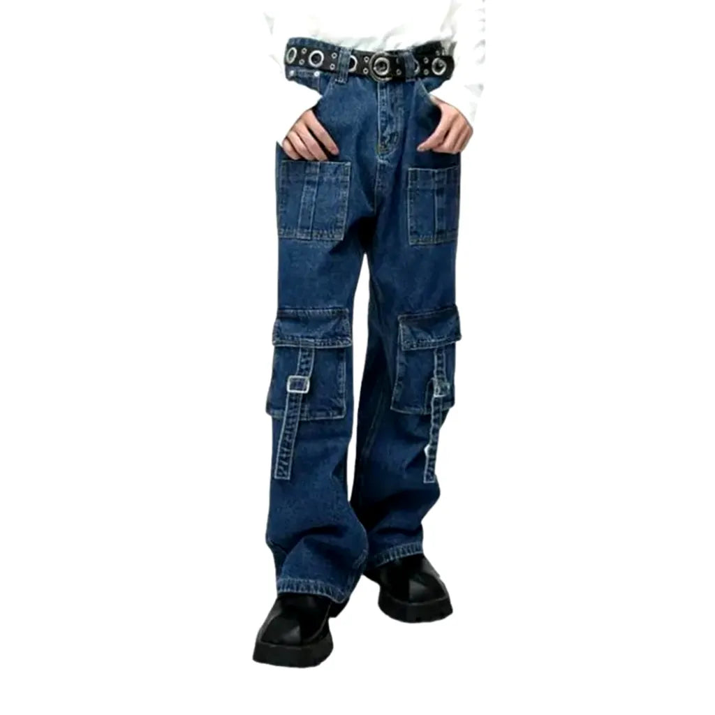 Vintage rock-washed jeans
 for men