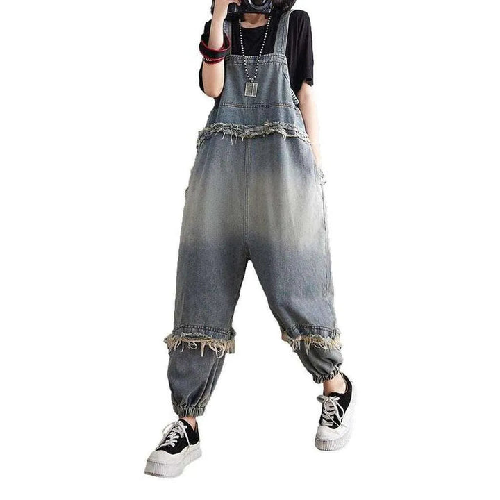 Vintage Women's Denim Overall - Light Blue