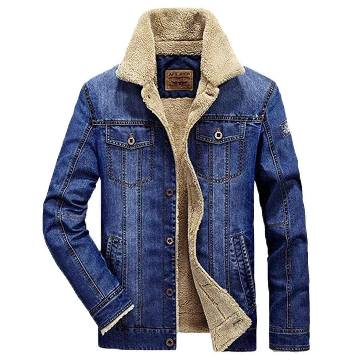 Warm jeans jacket for men