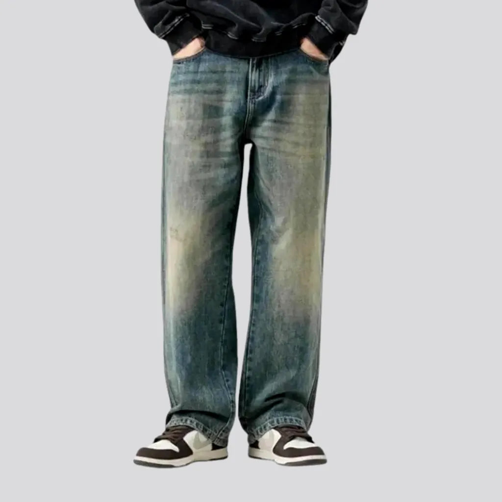 Whiskered Baggy Vintage Men's Jeans | Jeans4you.shop