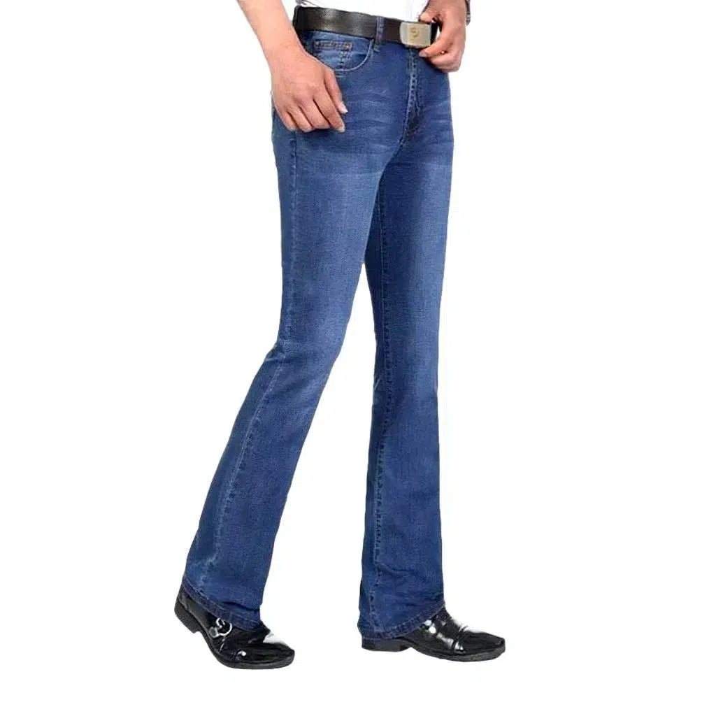 Whiskered men's bootcut jeans