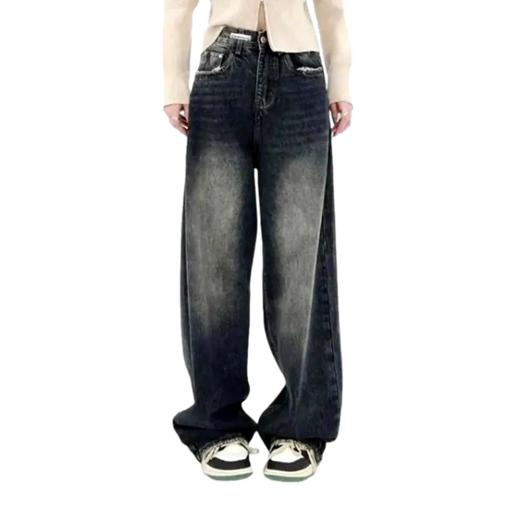 Whiskered women's vintage jeans