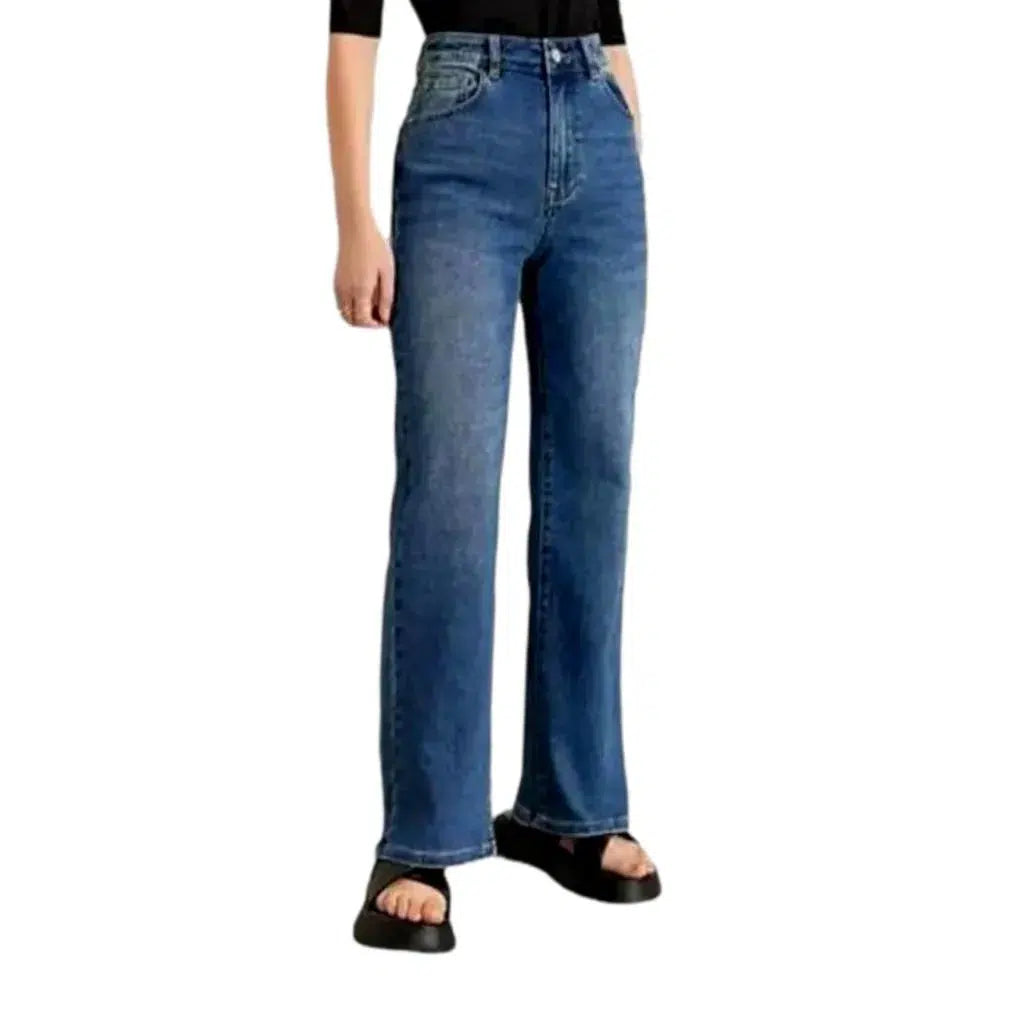 Wide-leg women's street jeans