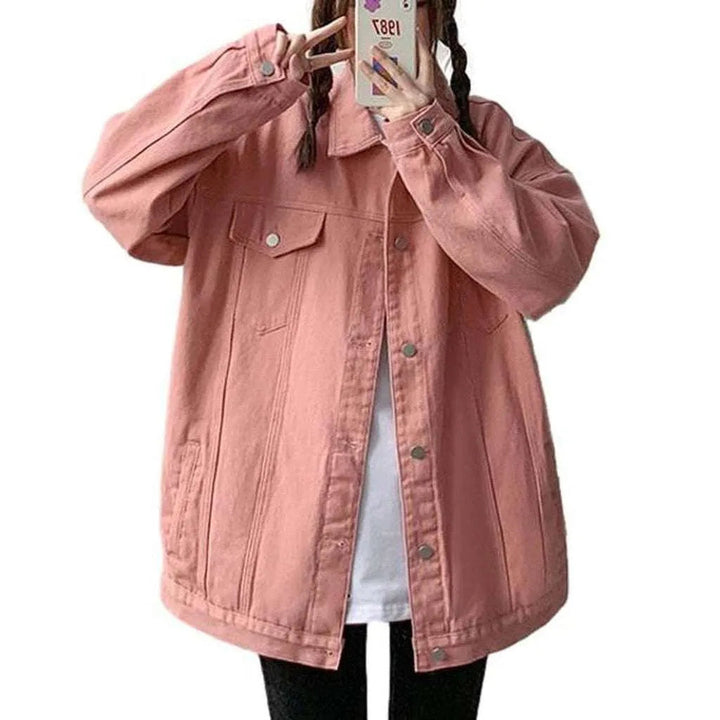 Women's long oversized denim jacket