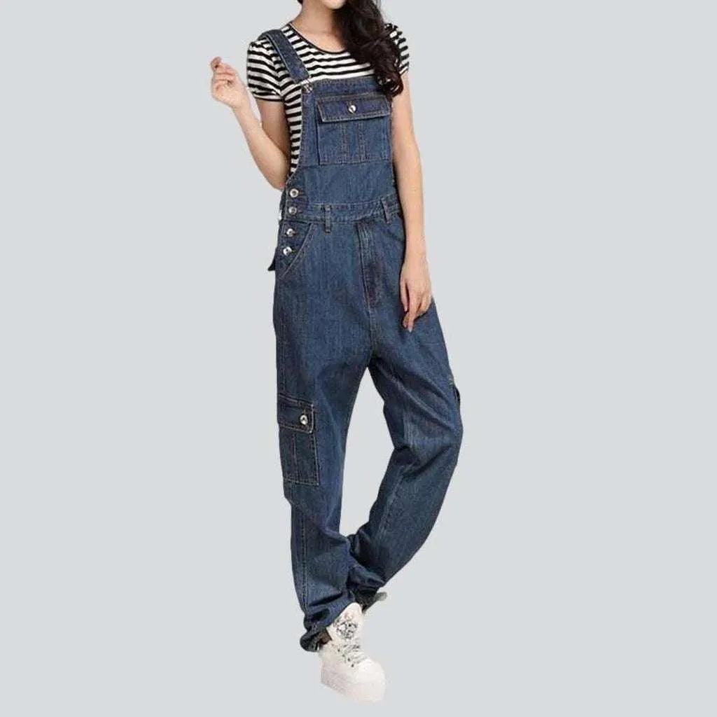 Women's stonewashed jean dungaree | Jeans4you.shop