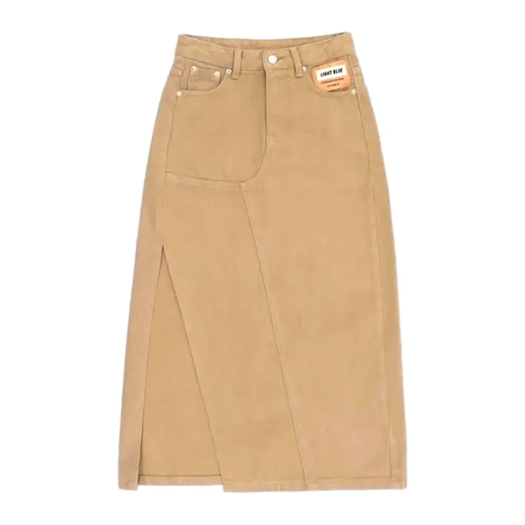 Y2k side-slit denim skirt
 for women